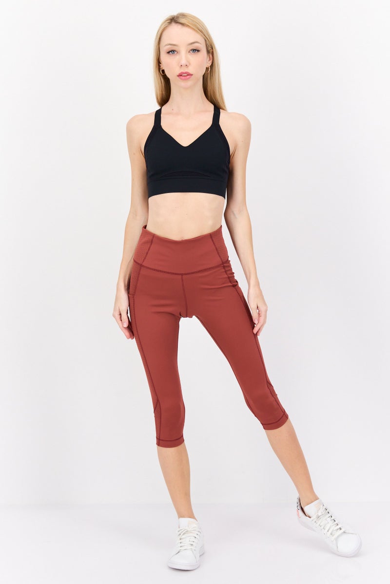 Brooks Women Sportswear Fit Training Crop Leggings, Brown - Image 3